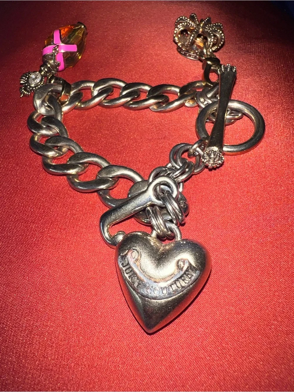 Juicy Couture RARE CHARM Heart Charm Bracelet - Picture 2 of 6